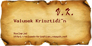 Valusek Krisztián névjegykártya