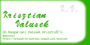 krisztian valusek business card